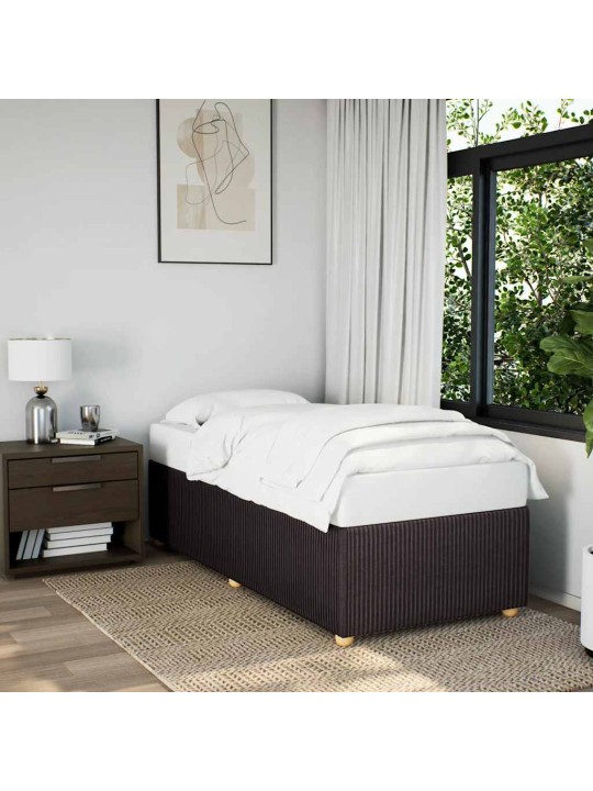 Rám postele bez matrace tmavě hnědý 90 x 200 cm textil
