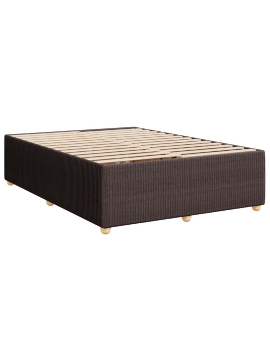 Rám postele bez matrace tmavě hnědý 140 x 190 cm textil