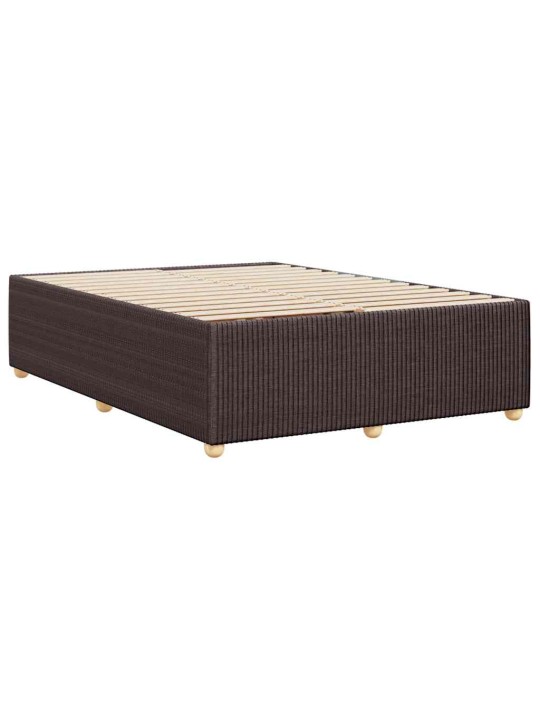 Rám postele bez matrace tmavě hnědý 140 x 190 cm textil