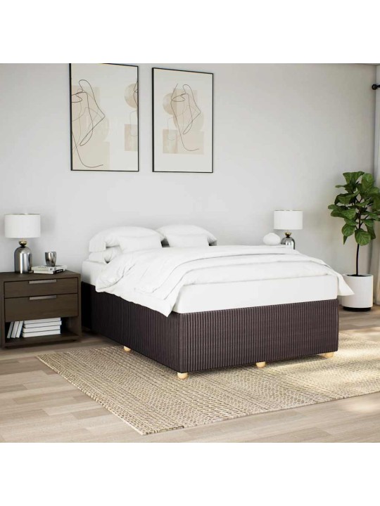 Rám postele bez matrace tmavě hnědý 140 x 200 cm textil