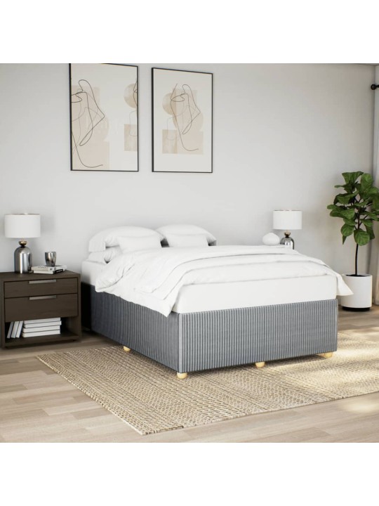 Rám postele bez matrace světle šedý 160 x 200 cm textil