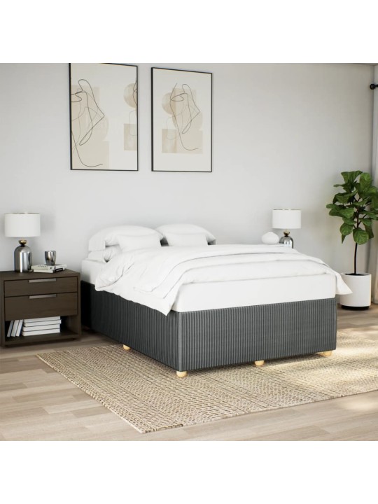 Rám postele bez matrace tmavě šedý 160 x 200 cm textil