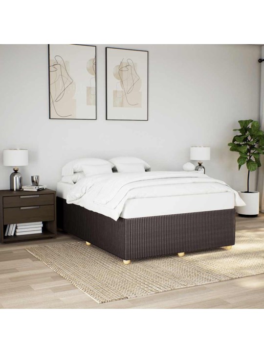 Rám postele bez matrace tmavě hnědý 160 x 200 cm textil