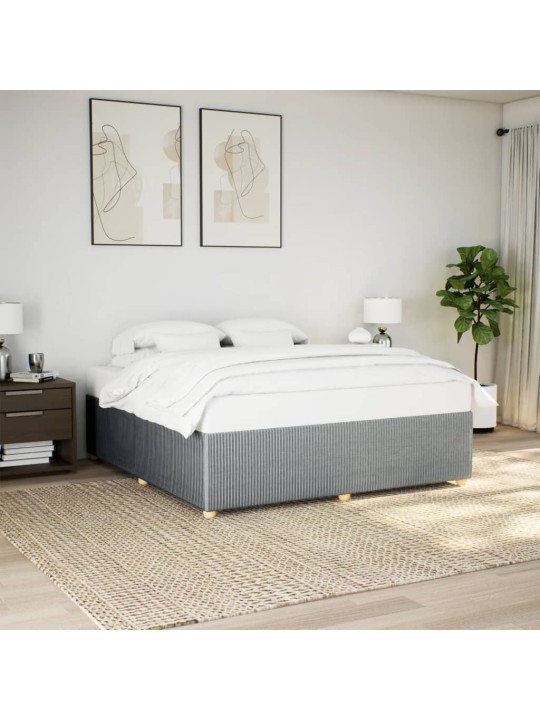 Rám postele bez matrace světle šedý 180 x 200 cm textil