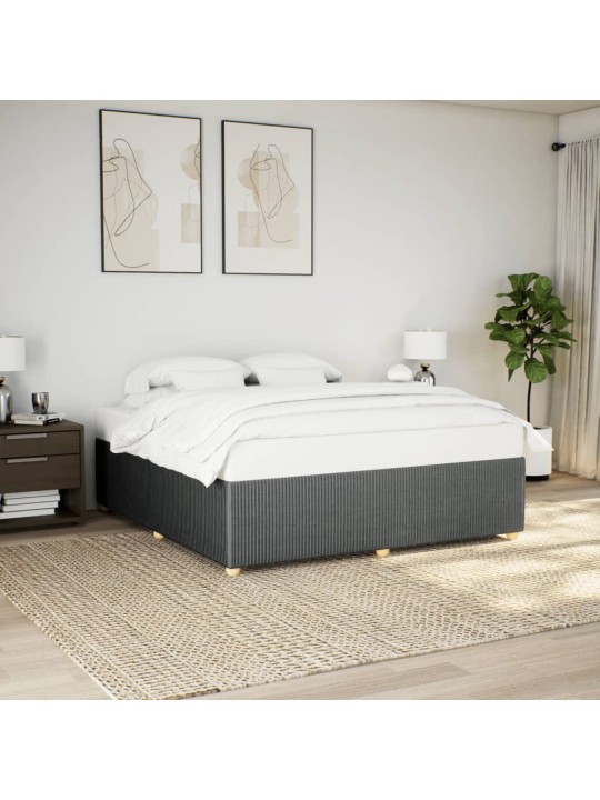 Rám postele bez matrace tmavě šedý 180 x 200 cm textil