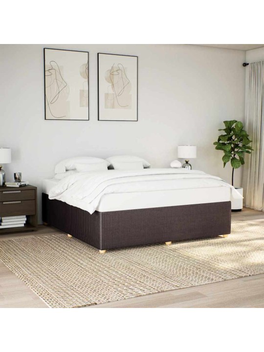 Rám postele bez matrace tmavě hnědý 180 x 200 cm textil