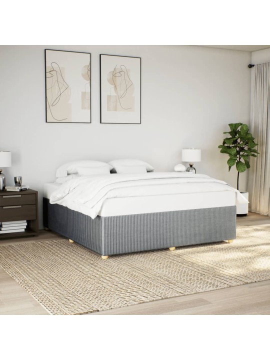 Rám postele bez matrace světle šedý 200 x 200 cm textil