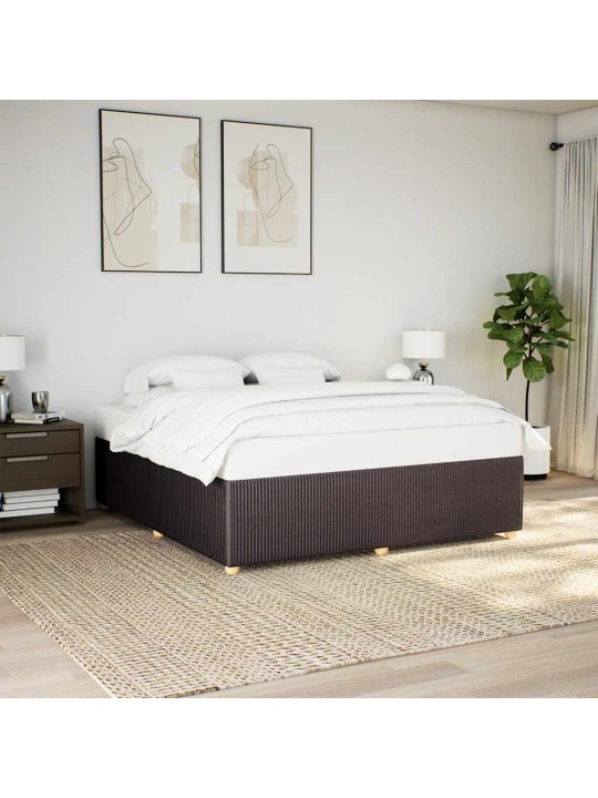 Rám postele bez matrace tmavě hnědý 200 x 200 cm textil