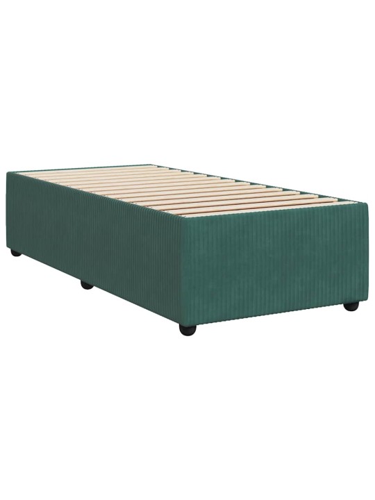 Rám postele bez matrace tmavě zelená 80 x 200 cm samet