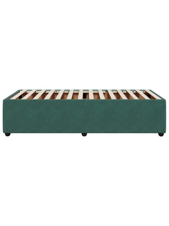 Rám postele bez matrace tmavě zelená 80 x 200 cm samet