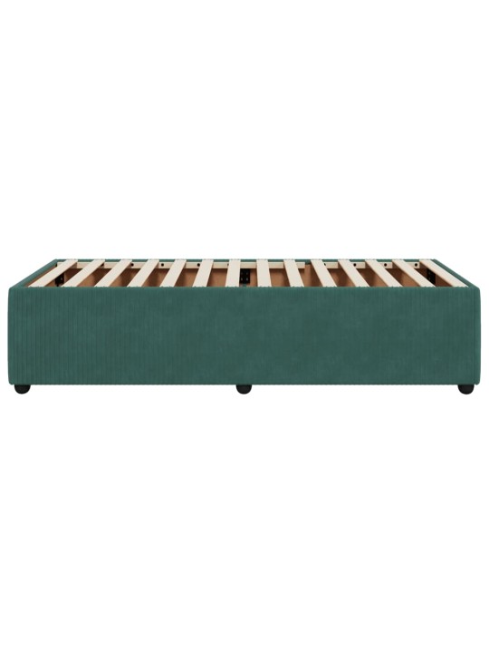 Rám postele bez matrace tmavě zelená 90 x 200 cm samet