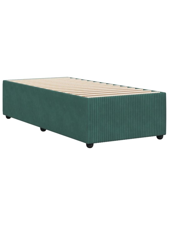 Rám postele bez matrace tmavě zelená 90 x 200 cm samet