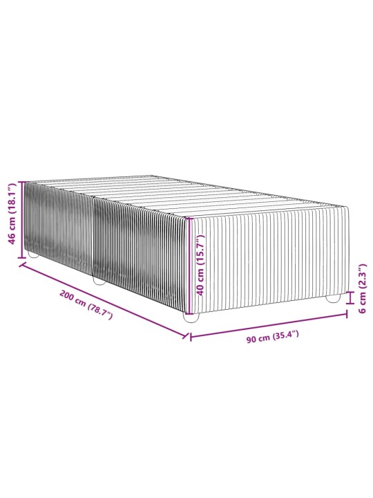 Rám postele bez matrace tmavě zelená 90 x 200 cm samet
