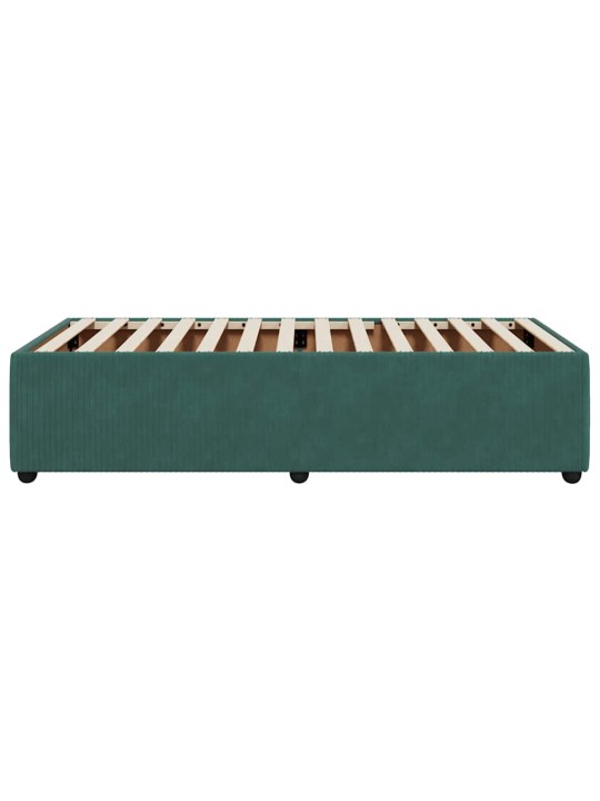Rám postele bez matrace tmavě zelená 100 x 200 cm samet