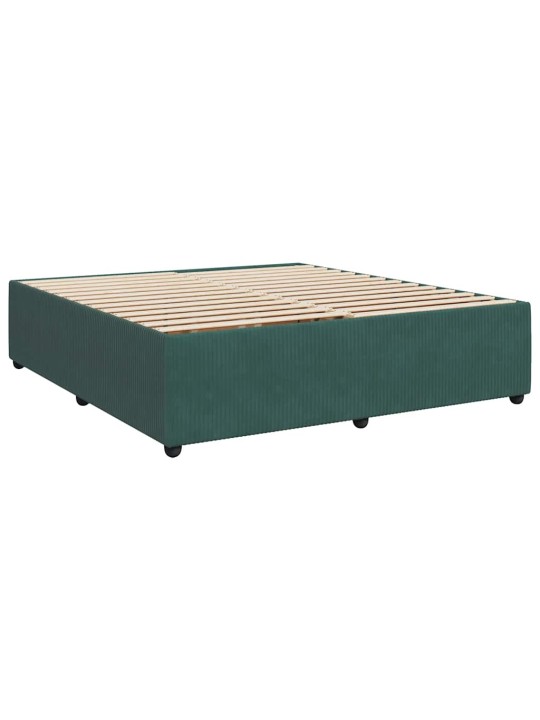 Rám postele bez matrace tmavě zelená 200 x 200 cm samet