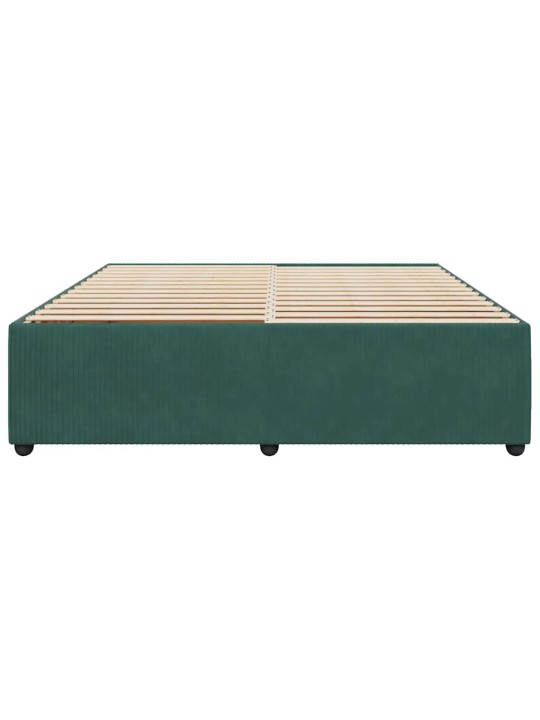 Rám postele bez matrace tmavě zelená 200 x 200 cm samet