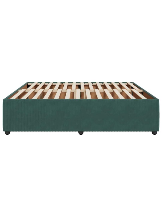 Rám postele bez matrace tmavě zelená 200 x 200 cm samet