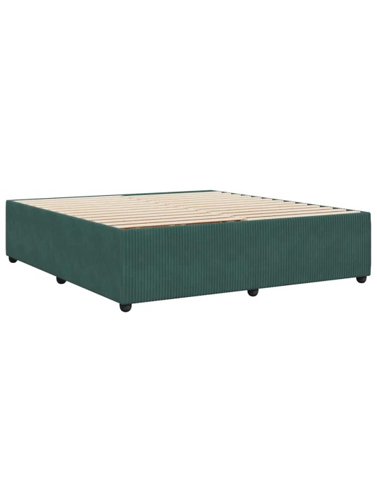 Rám postele bez matrace tmavě zelená 200 x 200 cm samet