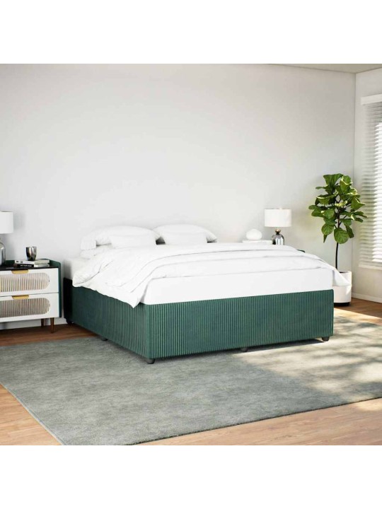 Rám postele bez matrace tmavě zelená 200 x 200 cm samet