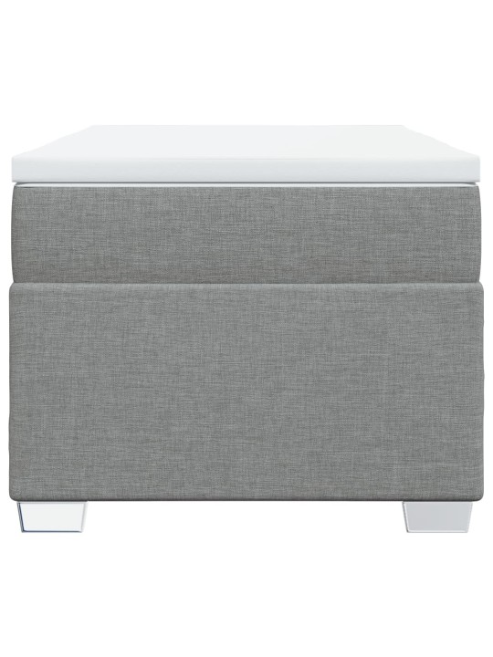 Box spring postel s matrací světle šedá 80 x 200 cm textil