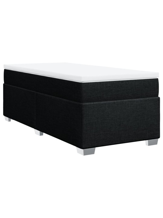 Box spring postel s matrací černá 80 x 200 cm textil
