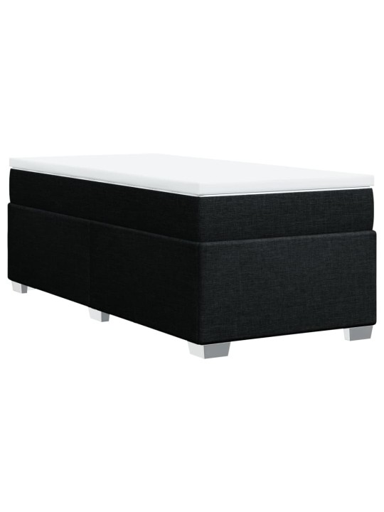 Box spring postel s matrací černá 80 x 200 cm textil