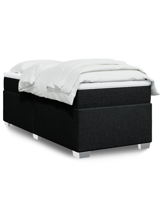 Box spring postel s matrací černá 80 x 200 cm textil