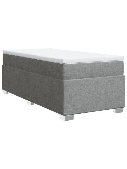 Box spring postel s matrací světle šedá 90x190 cm textil