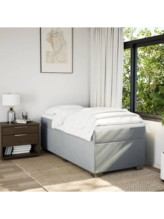 Box spring postel s matrací světle šedá 90x190 cm textil