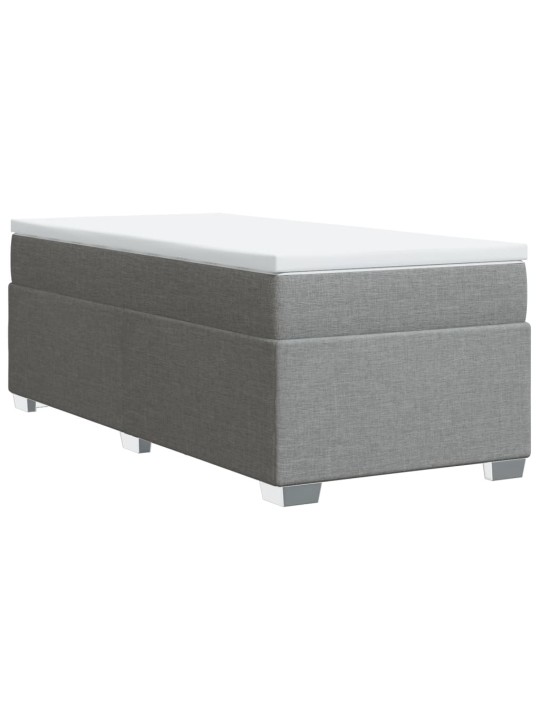 Box spring postel s matrací světle šedá 90x190 cm textil