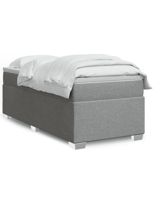Box spring postel s matrací světle šedá 90x190 cm textil