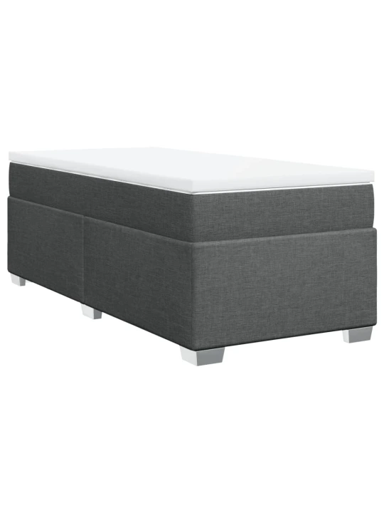 Box spring postel s matrací tmavě šedá 90x190 cm textil