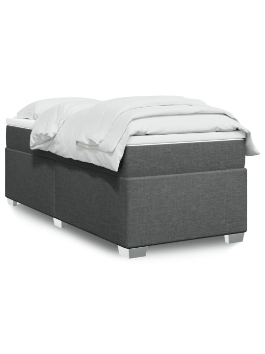 Box spring postel s matrací tmavě šedá 90x190 cm textil
