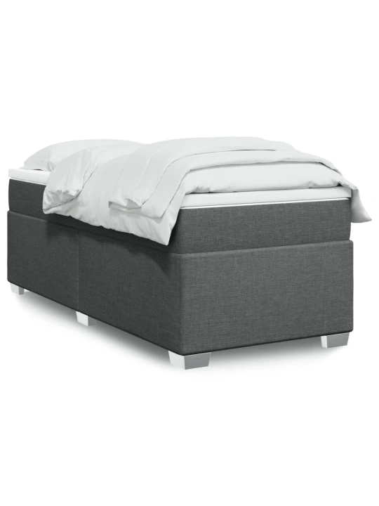 Box spring postel s matrací tmavě šedá 90x190 cm textil