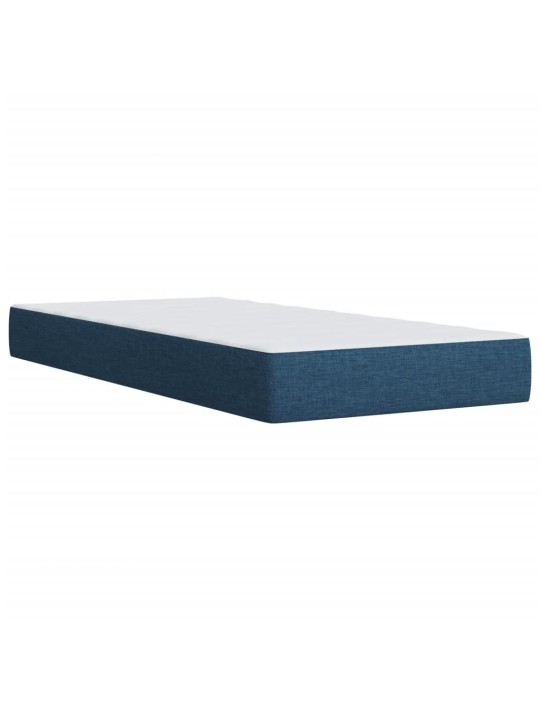 Box spring postel s matrací modrá 90x190 cm textil