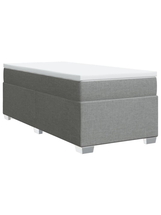 Box spring postel s matrací světle šedá 90x200 cm textil