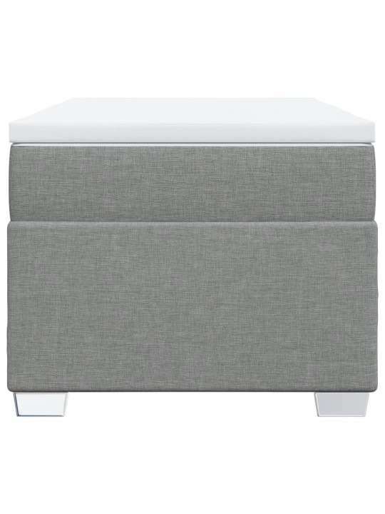 Box spring postel s matrací světle šedá 90x200 cm textil
