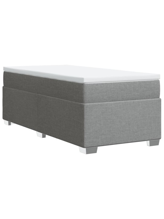 Box spring postel s matrací světle šedá 90x200 cm textil