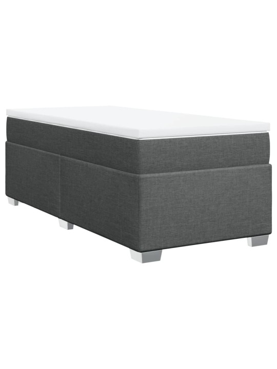 Box spring postel s matrací tmavě šedá 90x200 cm textil