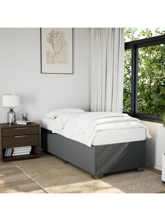 Box spring postel s matrací tmavě šedá 90x200 cm textil