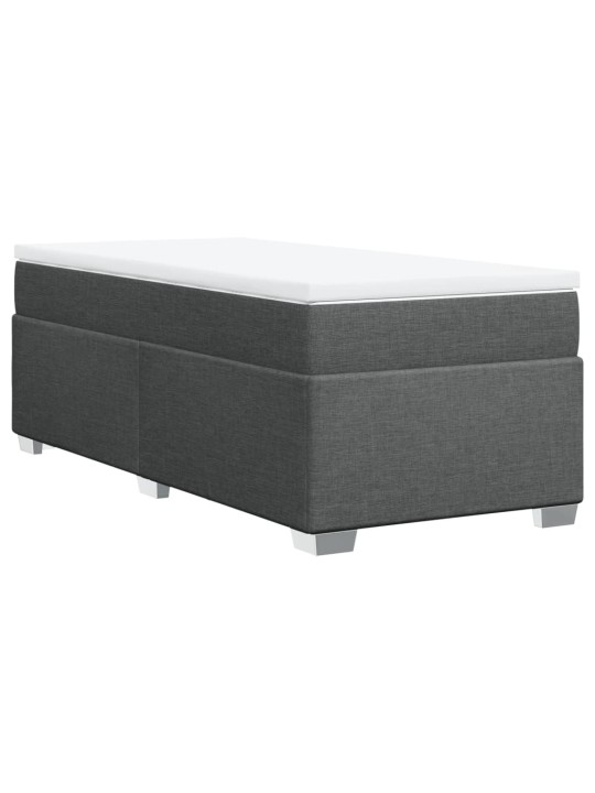 Box spring postel s matrací tmavě šedá 90x200 cm textil