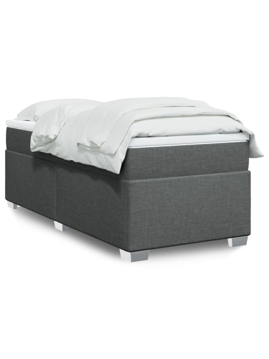 Box spring postel s matrací tmavě šedá 90x200 cm textil