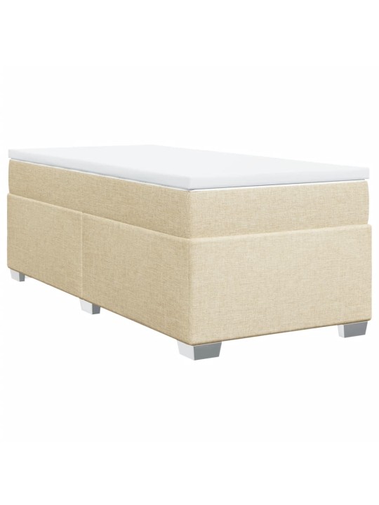 Box spring postel s matrací krémová 90x200 cm textil