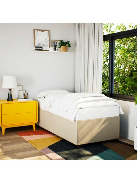 Box spring postel s matrací krémová 90x200 cm textil