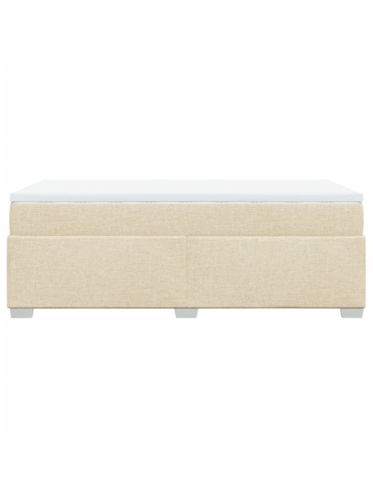 Box spring postel s matrací krémová 90x200 cm textil