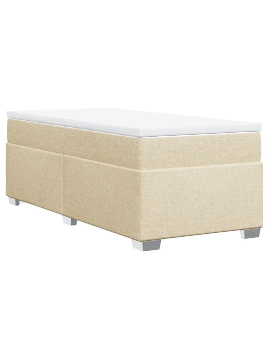 Box spring postel s matrací krémová 90x200 cm textil