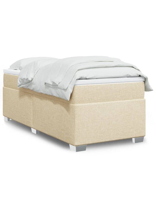 Box spring postel s matrací krémová 90x200 cm textil