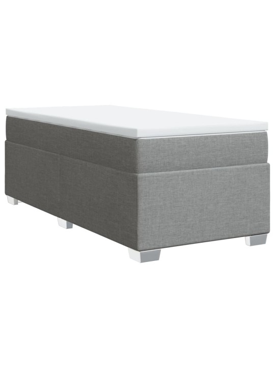 Box spring postel s matrací světle šedý 100 x 200 cm textil