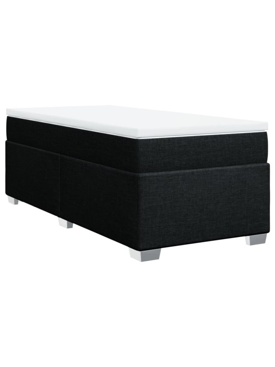 Box spring postel s matrací černá 100 x 200 cm textil