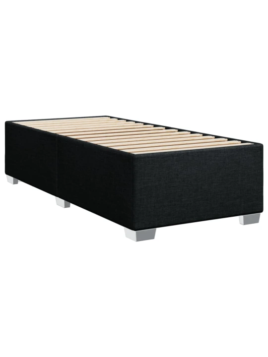 Box spring postel s matrací černá 100 x 200 cm textil